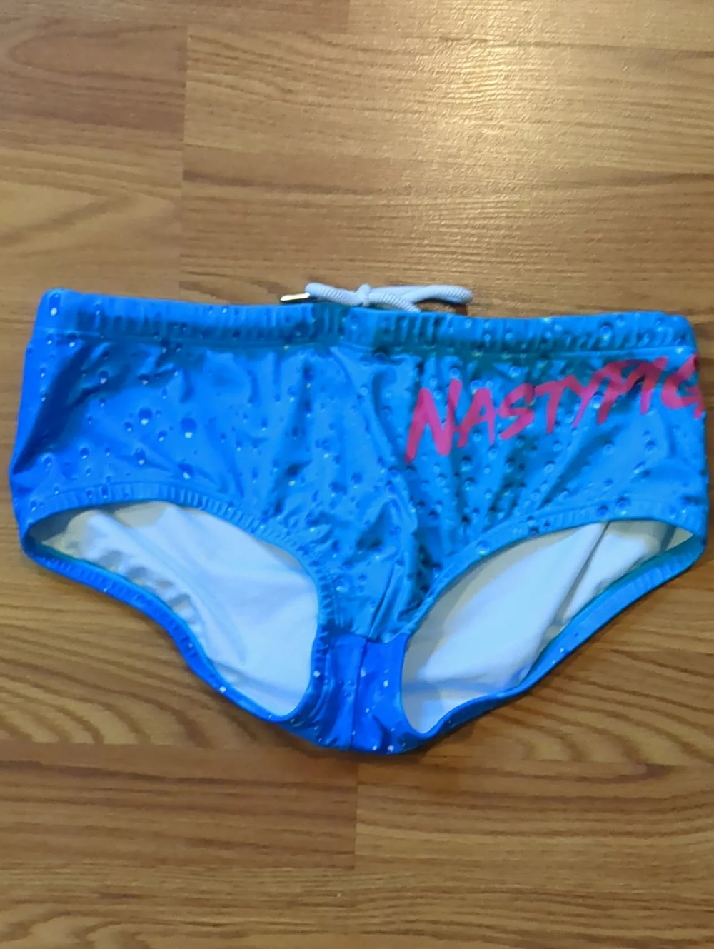 Nasty Pig Water Droplet Bubble Graphic Swim Briefs Low Rise Square Cut L